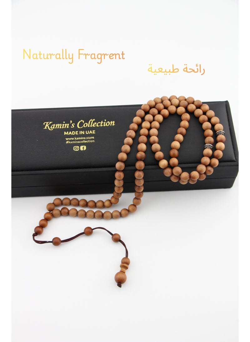 مجموعة كامين خشب الصندل الطبيعي/ عطري/ مسبحة/ 99 حبة - Image 1