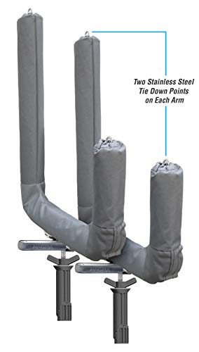 MAGMA KayakSUP Boat Rack R10625 304 Stainless Steel Storage for Kayaks Paddle Boards Fits Standard Rod holder Includes Padding TieDown Points QuickRelease Knob System - Image 3