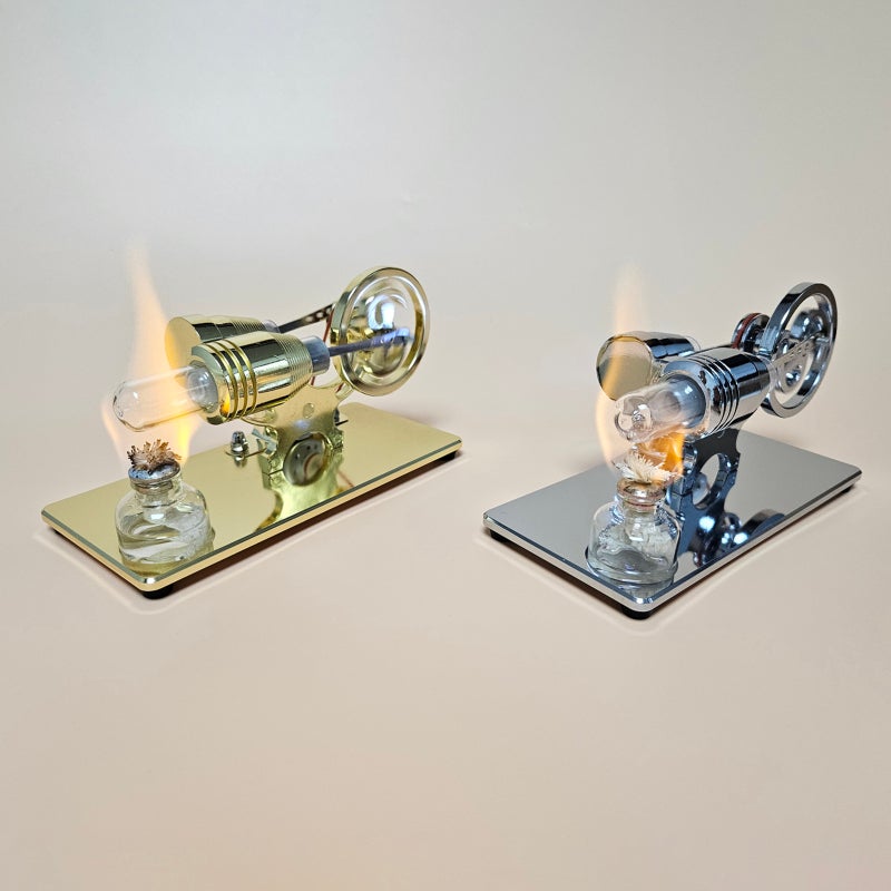 Hot Air Stirling Engine Electricity Generator Motor Model with LED Bulb Dollar Flywheel Design Science Experiment with CNC Aluminum Alloy Base DIY Education Toy for Teacher Adults Kids School Office Decor - Image 5