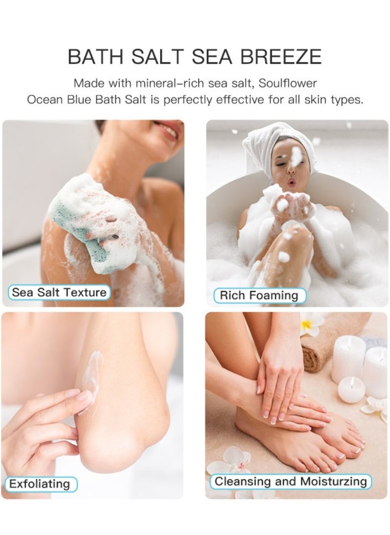 APPTI 100g Bath Salt Sea Breeze Gently Exfoliates Dead Skin Leaving Skin Smooth and Soft Reduce Acne Wrinkles and Cellulite Relaxation Bath Soaks Sea Breeze Bath Salt  - Image 4