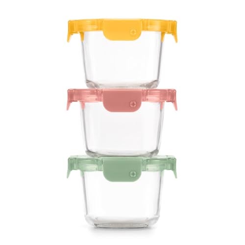 Ello Color Lock 2 Cup 6PC, 3 Pack Glass Meal Prep Sets Leak-Proof Glass Food Storage Containers with Airtight BPA-Free Plastic Lids, Dishwasher, Microwave, and Freezer Safe, Desert Festival - Image 1