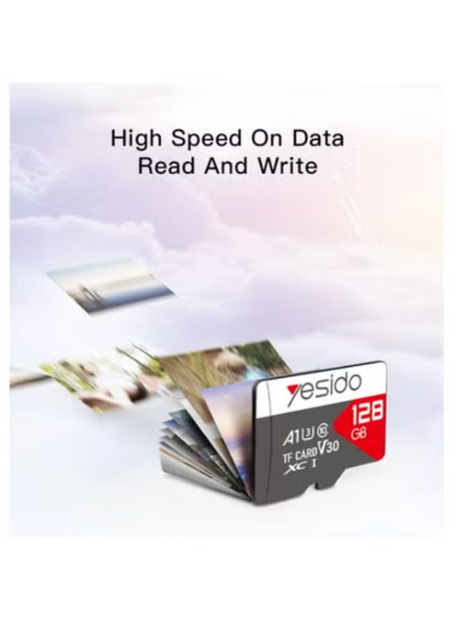 يسيدو بطاقة ميموري ميكرو SD 128 جيجا – فئة 10 TF بطاقة ذاكرة USB 2.0 سريعة - Image 1