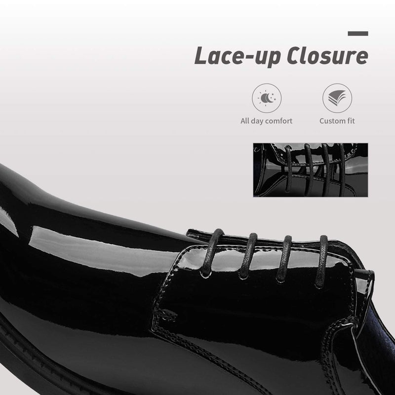 Bruno Marc Men's Dress Oxford Shoes Classic Lace Up Formal Shoes,Size 9,Black/Pat,DOWNING-02 - Image 4