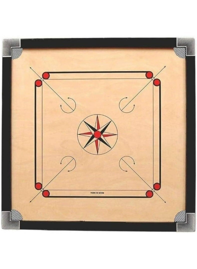 SNAPTRON Shiny Gloss Finish Full Carrom Board for Professionals and Clubs with Coins Striker – Size (36"x 36") - Image 1