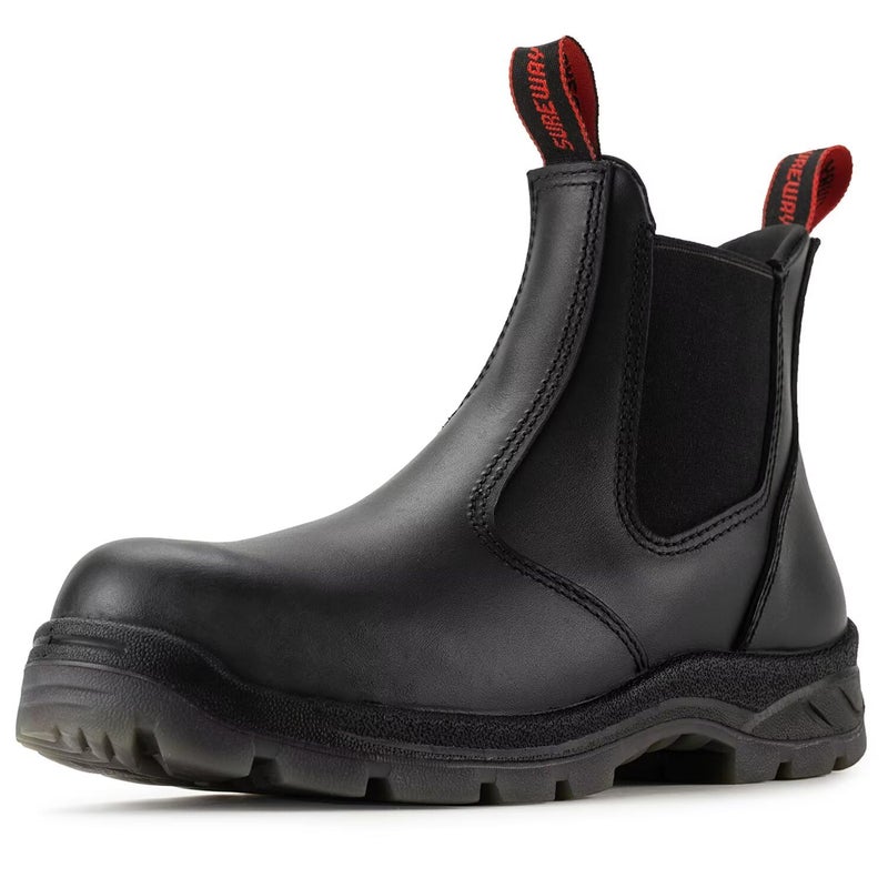 SUREWAY Men's Slip On Work Boots for Men - Soft Toe,Upgraded Slip/Water Resistant,Electric Hazard,Anti-Static,Fire Station Mechanic Insulated Boots/Shoes - Image 1