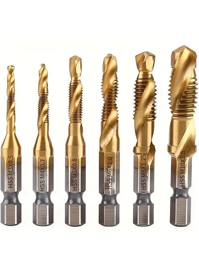 7pcs High Speed Drill Tap Set M3 M4 M5 M6 M8 M10 For Screw Tapping And Hole Making - Image 2