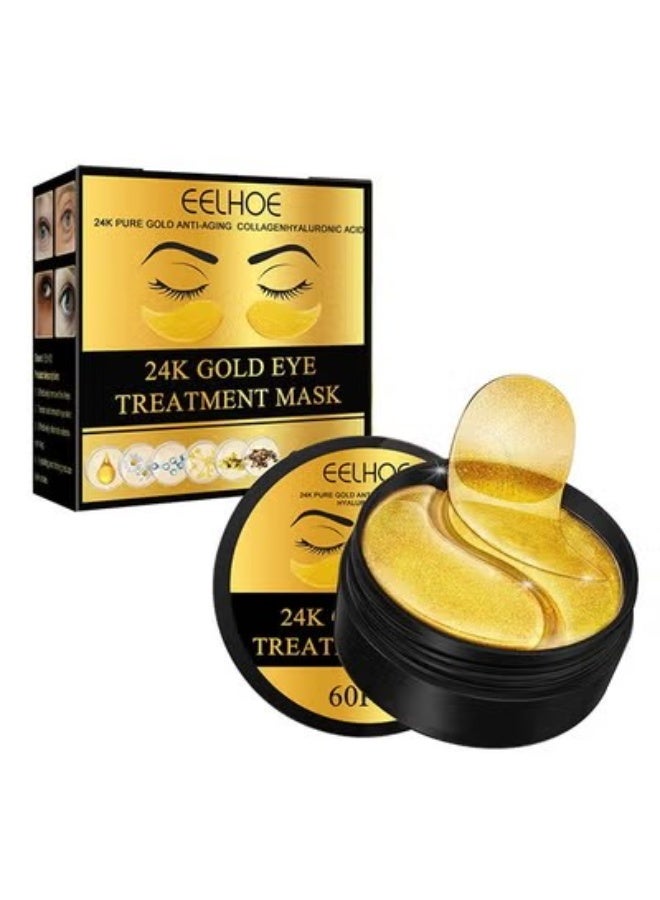 EELHOE 24K Gold Eye Mask, 30 pairs of Collagen Gel Pads For Eye Care, Used for Puffy Eyes and Dark Circles, Dry Lines and Fine Lines, Helping To Moisturize and Soothe Eyes and Protect Skin - Image 3