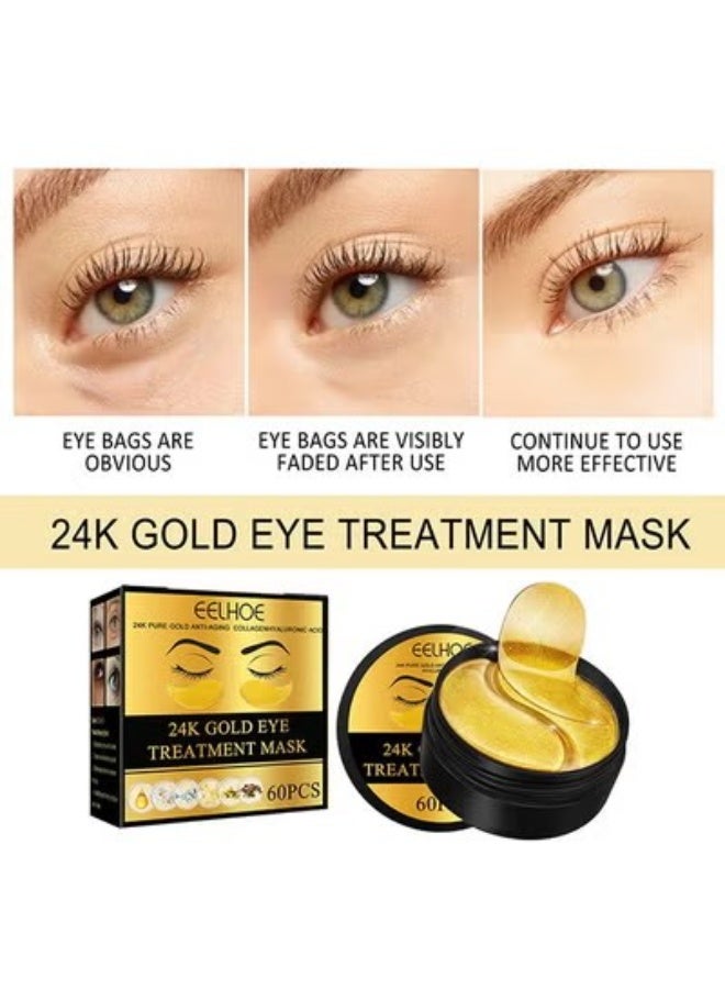 EELHOE 24K Gold Eye Mask, 30 pairs of Collagen Gel Pads For Eye Care, Used for Puffy Eyes and Dark Circles, Dry Lines and Fine Lines, Helping To Moisturize and Soothe Eyes and Protect Skin - Image 4