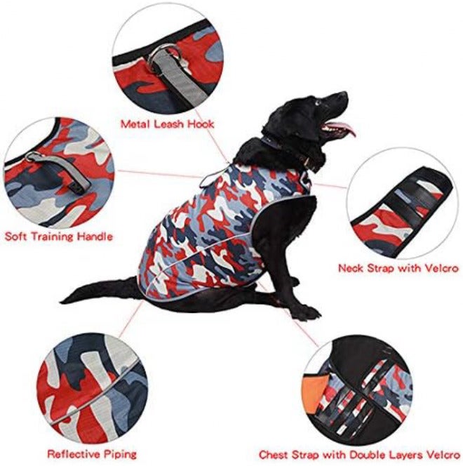 Winbate Dog Anxiety Jacket- Keep Calmig Vest Reflective Thunder Coat with D-Ring and Training Handle for Small Medium Large Dogs,Camouflage - Image 3