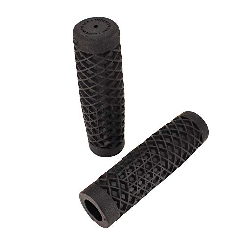 Billet Proof Designs Vans"Waffle" Pattern Rubber Motorcycle Grips - BLACK - Sold as a pair for 7/8" bars - Made In The USA … - Image 1