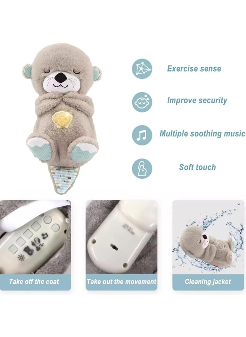 general Plush Cuddly Toy with Breathing Movement, Music, and Sleepy Comfort for Newborns - Soft Sleeping Otter Music Box Ideal for New Baby Gifts - Image 3