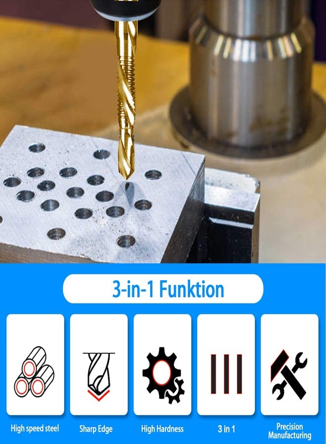 DKIBBITH 6 Packs Titanium Combination Drill & Taps Bit Set SAE 6-32nc 8-32nc 10-32nc 10-24nc 12-24nc 1/4-20nc. - Image 5