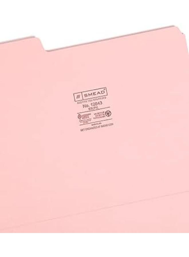 Smead File Folder 1 3 Cut Tab Letter Size Pink 100 Per Box 12643 - Image 2