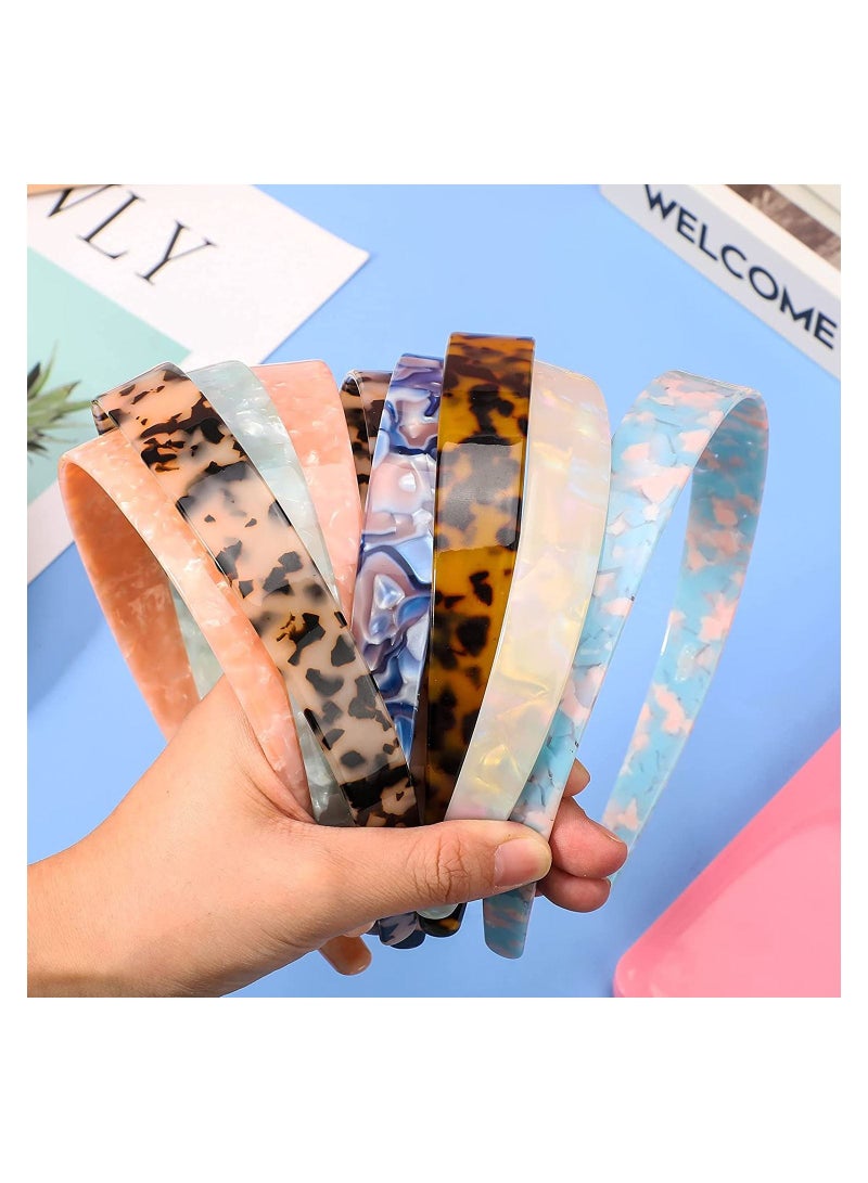 ORiTi 3 Colors Tortoise Headband Plastic Headbands Tortoise Shell Headband Wide Acetate Headbands Resin Headbands Skinny Thin Headbands - Image 2