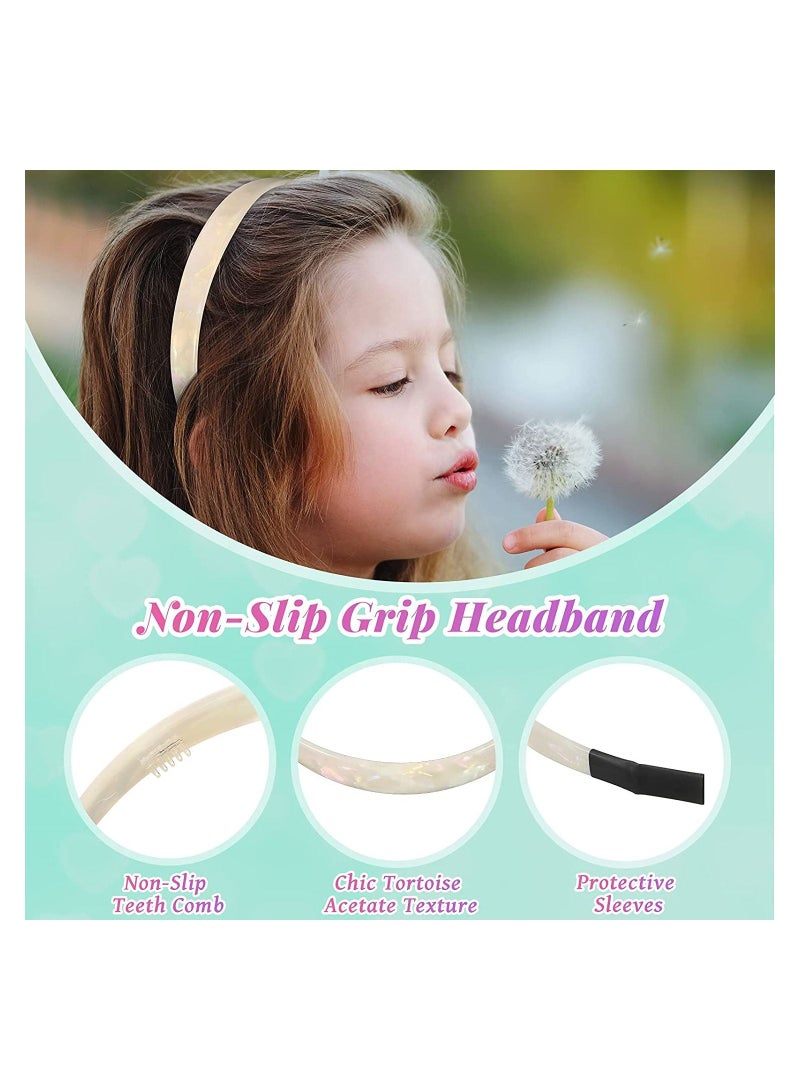 ORiTi 3 Colors Tortoise Headband Plastic Headbands Tortoise Shell Headband Wide Acetate Headbands Resin Headbands Skinny Thin Headbands - Image 5