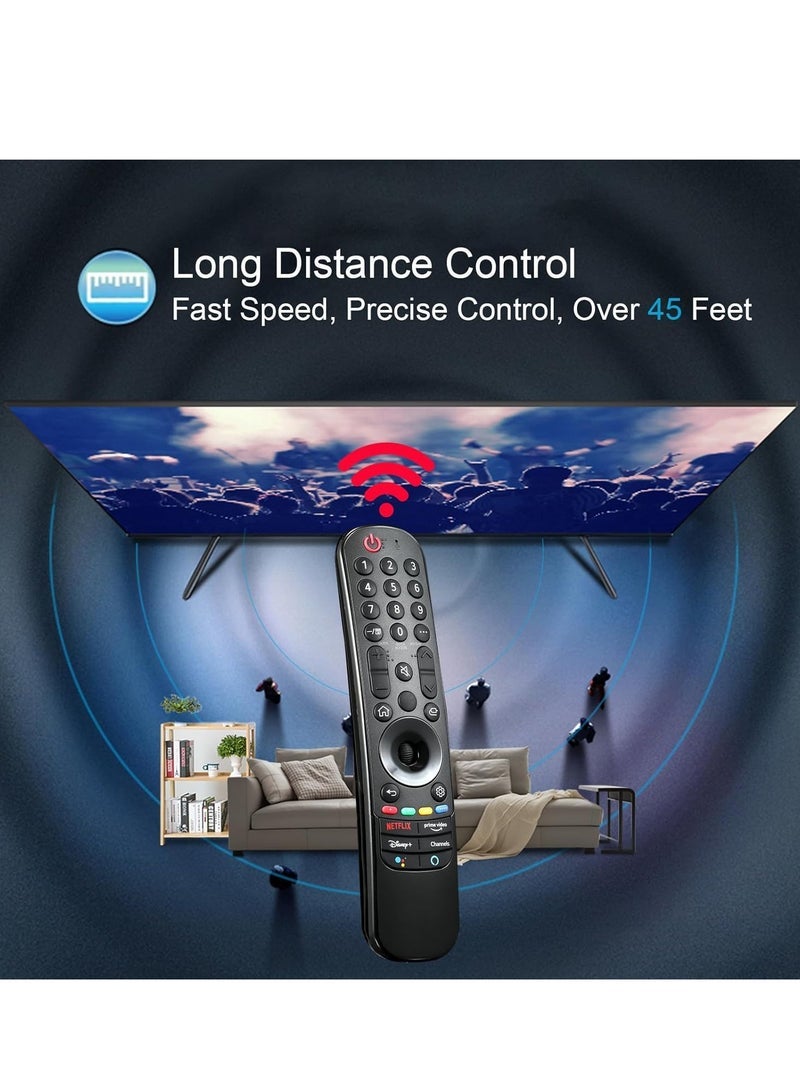 PopZa AN-MR21GA 2021 LG Magic Remote Control Replacement for LG UHD OLED QNED NanoCell 4K 8K TV with Pointer and Voice Function with battery - Image 3