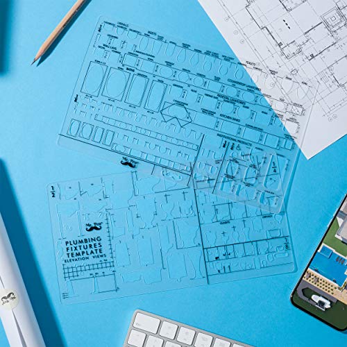 Mr. Pen Mr Pen Plumbing Bathroom Design Tools Drafting Ruler Shapes Stencils Fixture Templates - Image 3