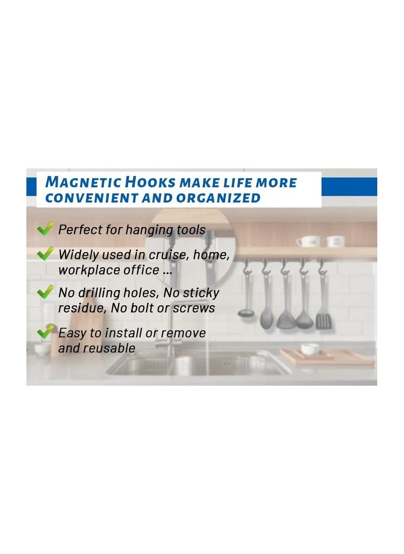 JOLLITY LLC Magnetic Hooks, 25Lbs Strong Magnet Hooks for Kitchen, Home, Cruise, Workplace, Office and Garage (Pack of 10)  - Image 5