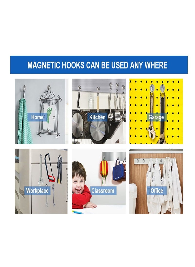 JOLLITY LLC Magnetic Hooks, 25Lbs Strong Magnet Hooks for Kitchen, Home, Cruise, Workplace, Office and Garage (Pack of 10)  - Image 2