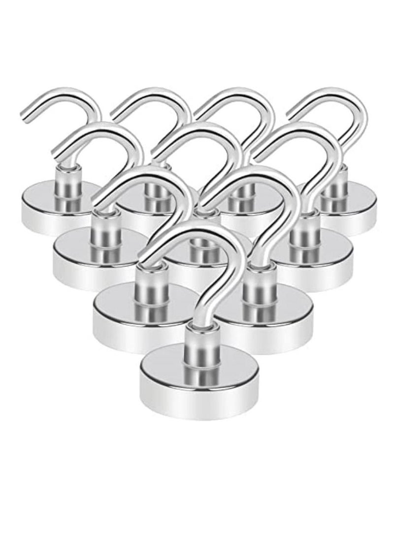 JOLLITY LLC Magnetic Hooks, 25Lbs Strong Magnet Hooks for Kitchen, Home, Cruise, Workplace, Office and Garage (Pack of 10)  - Image 1