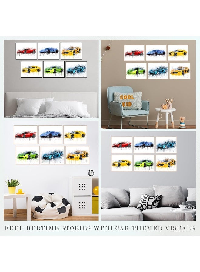 Insire Car Poster Race Car Poster Race Car Bedroom Decor For Boys - Set of 6 (8x10in) - Image 4