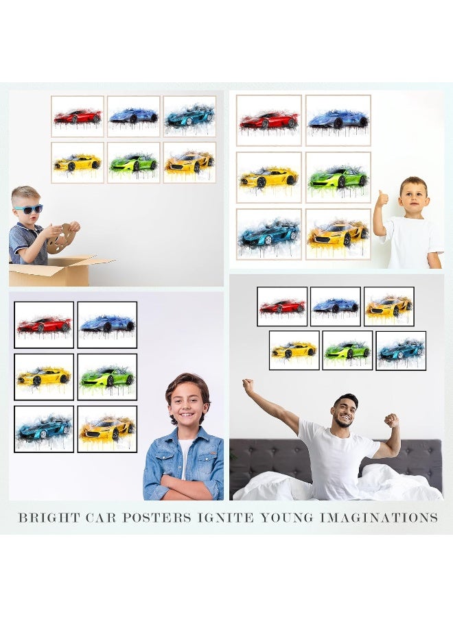 Insire Car Poster Race Car Poster Race Car Bedroom Decor For Boys - Set of 6 (8x10in) - Image 3