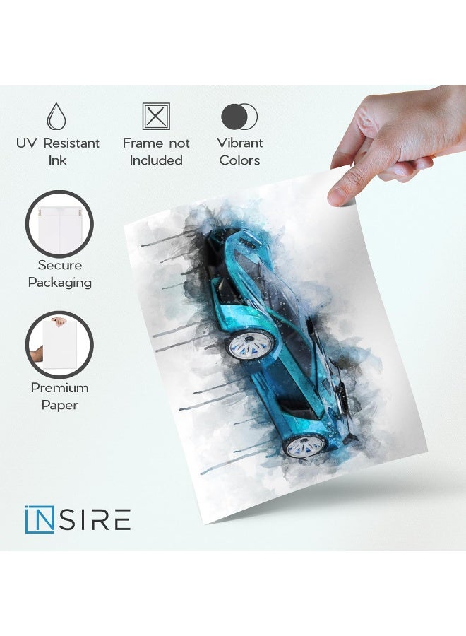 Insire Car Poster Race Car Poster Race Car Bedroom Decor For Boys - Set of 6 (8x10in) - Image 5
