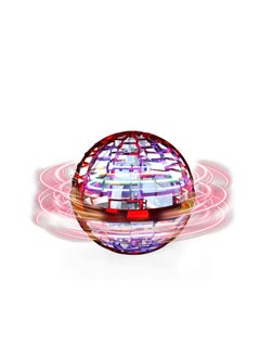 Cool Baby Flying Ball Toys Globe Shape Magic Controller Mini Drone Flying Toy, Built-in RGB Lights Spinner 360° Rotating Spinning UFO Safe for Kids Adults Magic Flying Toys Outdoor Indoor (Red)  - Image 1