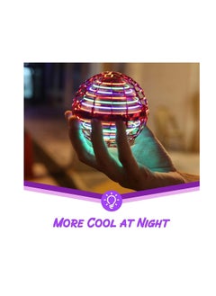 Cool Baby Flying Ball Toys Globe Shape Magic Controller Mini Drone Flying Toy, Built-in RGB Lights Spinner 360° Rotating Spinning UFO Safe for Kids Adults Magic Flying Toys Outdoor Indoor (Red)  - Image 3