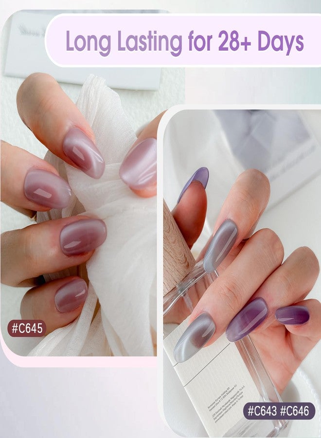 ROSALIND Cat Eye Gel Nail Polish - 12 Colors Jelly Gel Polish Set Translucent Cateye Effect Soak Off UV Set Magic Magnetic Glitter Nail Art Collection with Magnet Stick Manicure Gift for Women - Image 5