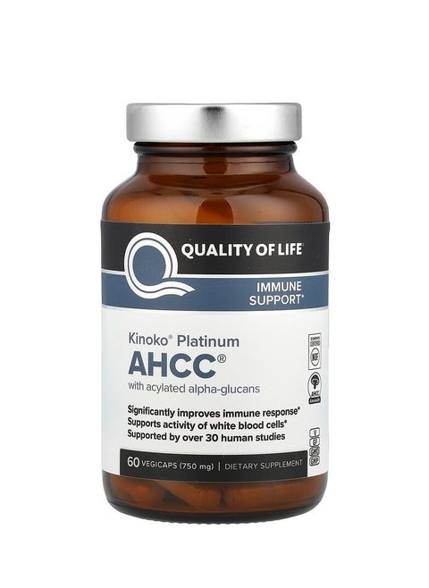Kinoko® Platinum AHCC® with Acylated Alpha-Glucans, 60 Vegicaps