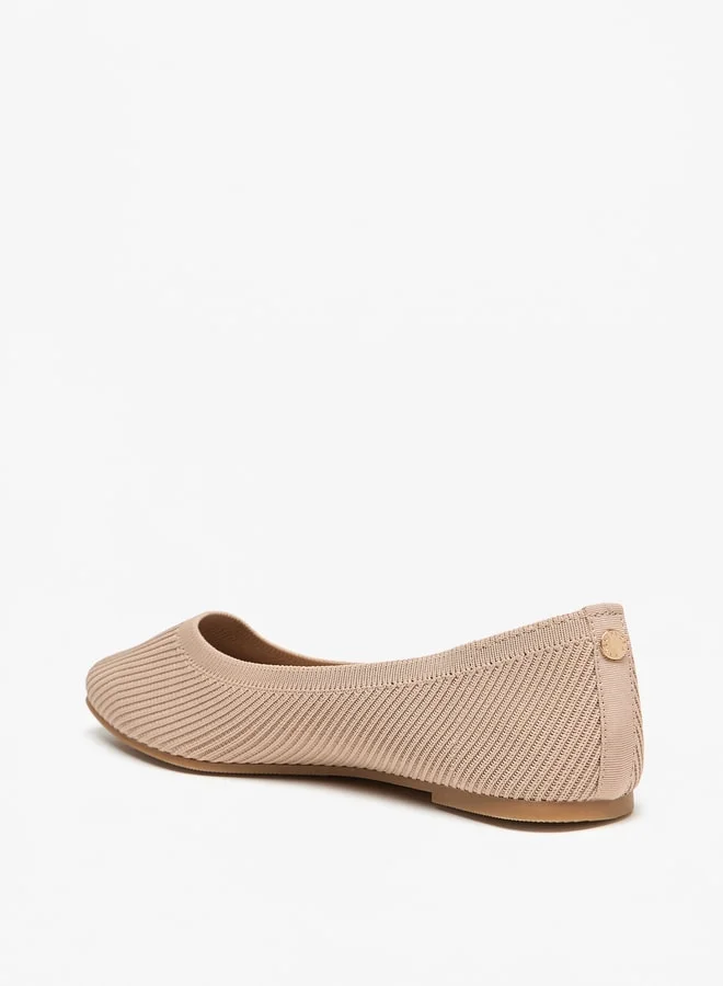 Flora Bella By Shoexpress Textured Slip-On Ballerina Shoes