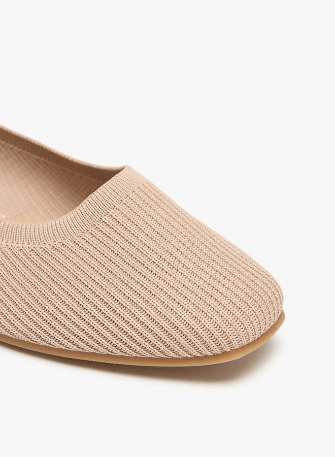 Flora Bella By Shoexpress Textured Slip-On Ballerina Shoes