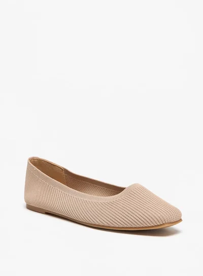 Flora Bella By Shoexpress Textured Slip-On Ballerina Shoes
