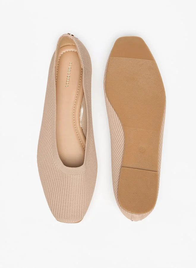 Flora Bella By Shoexpress Textured Slip-On Ballerina Shoes