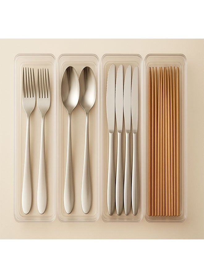 DIDA A set of 4 transparent storage boxes - with an elegant design, perfectly suitable for cups, knives, forks and chopsticks, combining beauty and functionality, suitable for kitchen style - Image 4