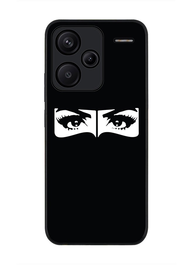 Stylizedd Rugged Black Edge Case for Xiaomi Redmi Note 13 Pro Plus, Slim fit Flexible Anti Drop Thin Cover-  Naqabi Eyes  - Image 1
