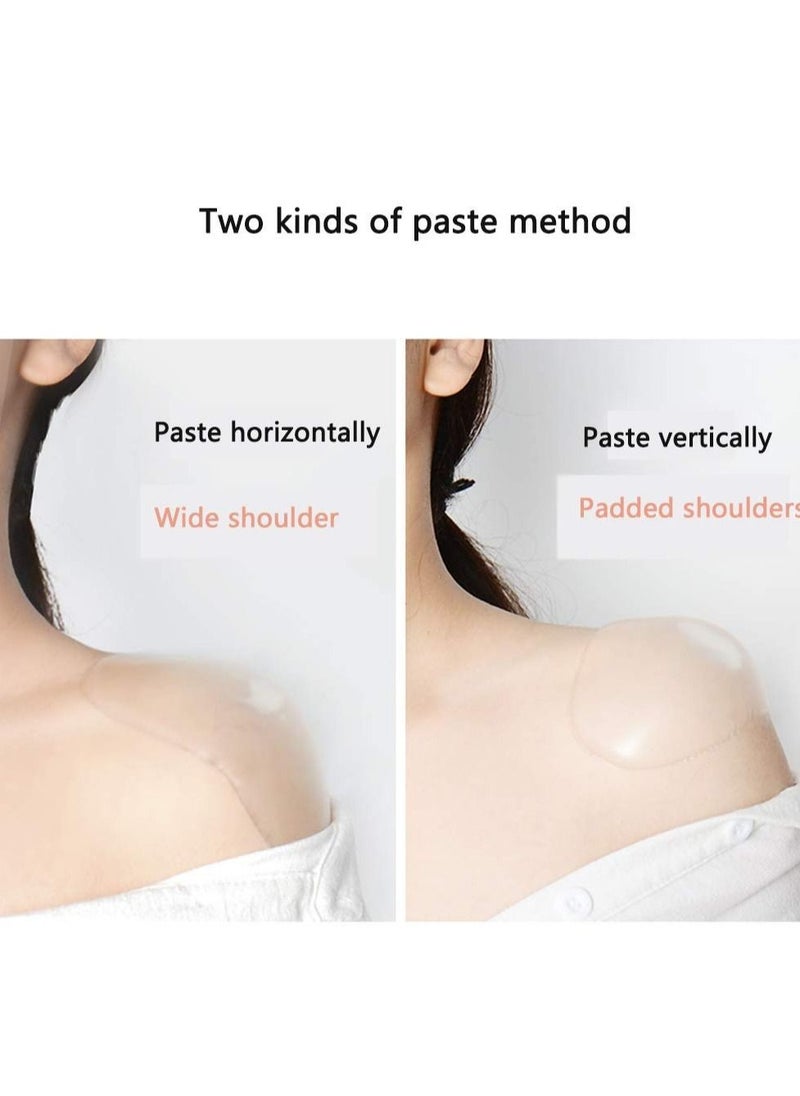 Y&D - Shoulder Pads, 1 Pair of Silicone Soft Non-slip Self-adhesive Invisible Brace Pads Right Angle Beauty Width Enhancer for Women Men's Suit Jacket Support (Transparent) - Image 1