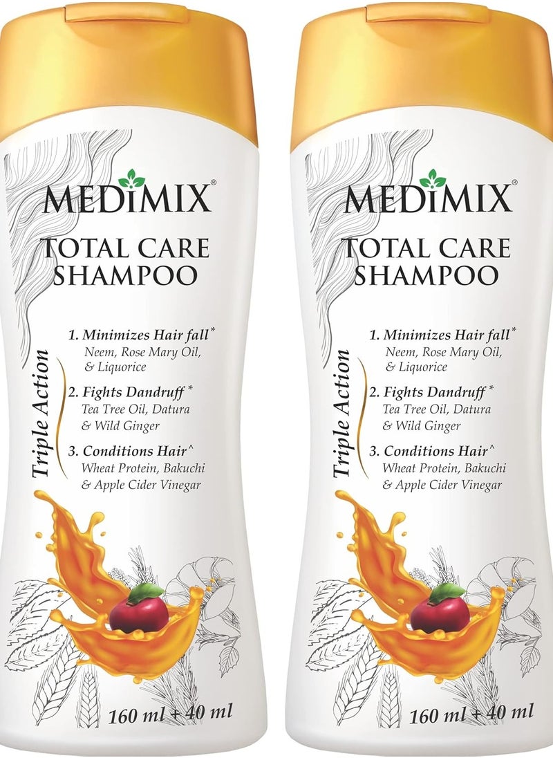 Medimix Medimix Total Care Shampoo for Men & Women | Minimize Hairfall, Fight Dandruff with Hair Conditioning | Infused with 9 Herbal Ingredients (200 g (Pack...  - Image 1