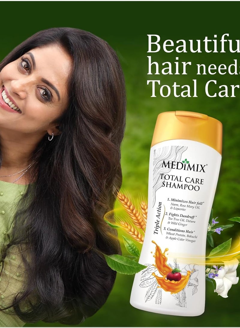 Medimix Medimix Total Care Shampoo for Men & Women | Minimize Hairfall, Fight Dandruff with Hair Conditioning | Infused with 9 Herbal Ingredients (200 g (Pack...  - Image 2