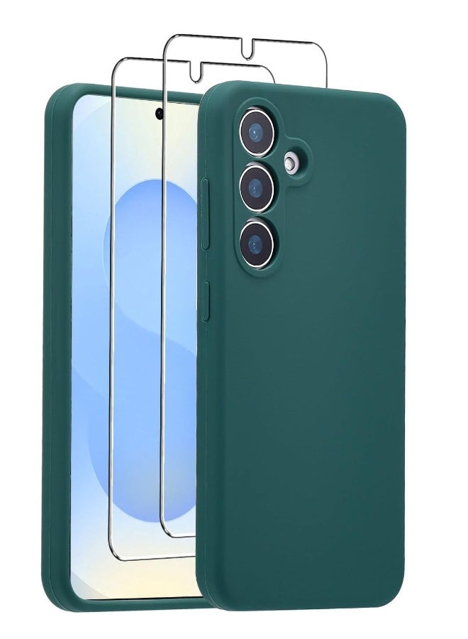 DUSALA Samsung Galaxy S25 Case Cover Silicone Soft Gel Rubber Case with 2-Pack Screen Protector 9H Hardness HD Clear Glass for Samsung Galaxy S25 6.2-inch - Image 1