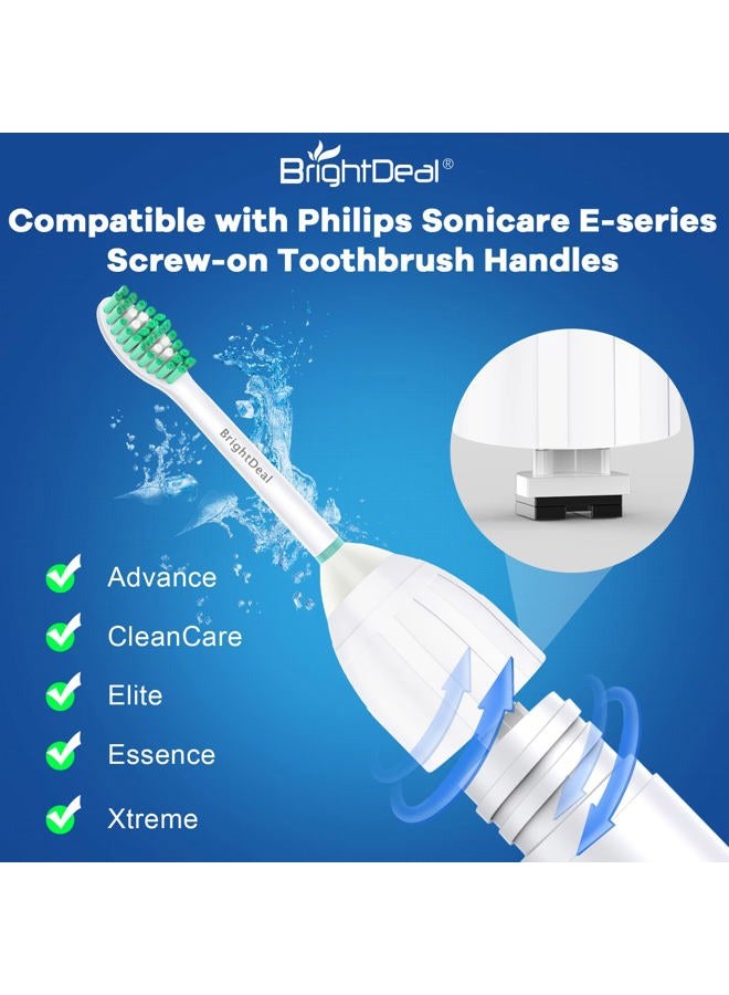 Brightdeal BrightDeal Toothbrush Heads for Philips Sonicare Essence Elite Advance Xtreme CleanCare E-Series Electric Sonic Screw-on Brush Replacement HX7022/66 HX7023 HX7001 with Cap, 6 Pack - Image 2