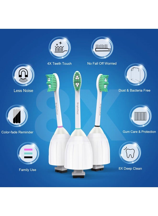 Brightdeal BrightDeal Toothbrush Heads for Philips Sonicare Essence Elite Advance Xtreme CleanCare E-Series Electric Sonic Screw-on Brush Replacement HX7022/66 HX7023 HX7001 with Cap, 6 Pack - Image 3