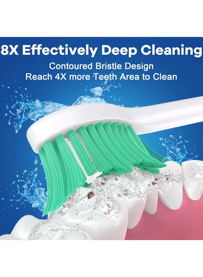 Brightdeal BrightDeal Toothbrush Heads for Philips Sonicare Essence Elite Advance Xtreme CleanCare E-Series Electric Sonic Screw-on Brush Replacement HX7022/66 HX7023 HX7001 with Cap, 6 Pack - Image 4