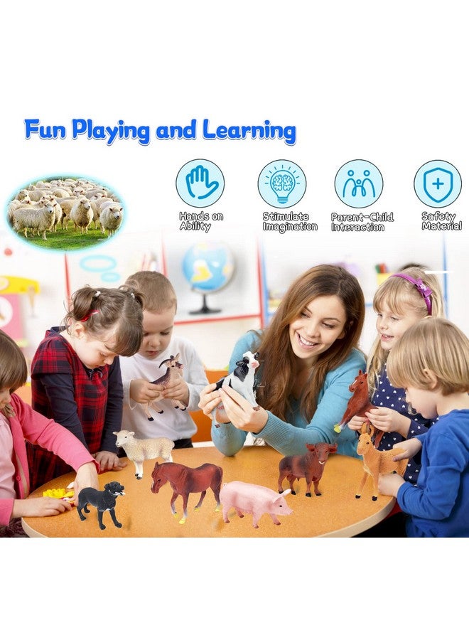 KECIABO Animal Figurines, Big Animal Toys, 8 Pcs Farm Animals Figurines Toys, Realistic Plastic Animals Playset, Educational Learning Toy Set for Kids Toddlers - Image 2