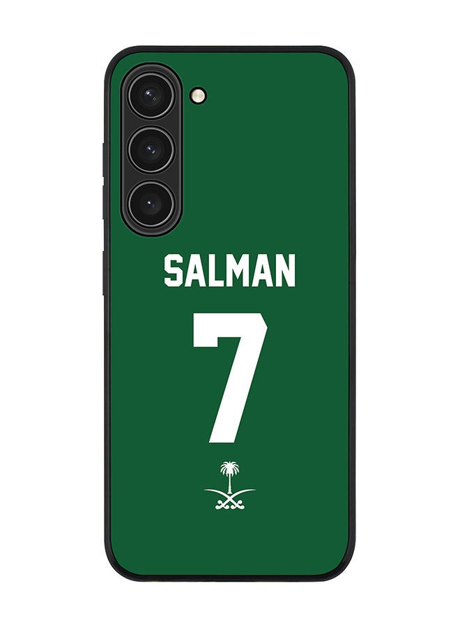 Stylizedd Rugged Black edge case for Samsung Galaxy S23+ 5G Slim fit Soft Case Flexible Rubber Edges Anti Drop TPU Gel Thin Cover - Football Team - Saudi Arabia Player Name - Salman - Image 1