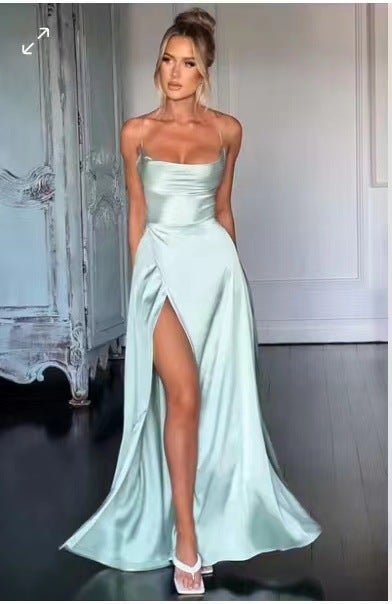 2024 Sexy Backless Slimming Evening Gown Apple Green