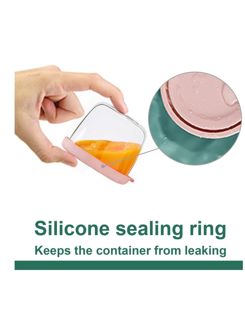 SOLARAE 4 Packs Small Glass Baby Food Storage Containers with Lids and Stackable Tray, Leakproof Small Airtight Glass Jars, 3 Ounce - Image 2