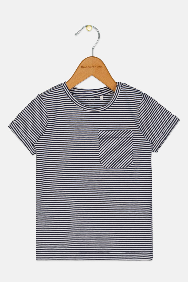 NAME IT Toddlers Girl Stripe Short Sleeves Top, Multicolor - Image 1