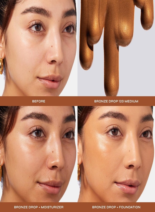 Milani Bronzer- Sun Kiss Bronzing Drops, Conceal + Perfect Liquid Bronzer for Sheer, Weightless Coverage & Hydration enriched with Peptides & Tripeptides - Medium - Image 3